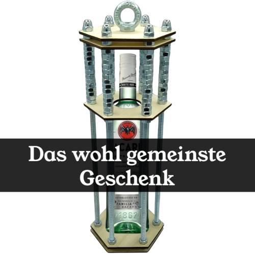 Flaschenkäfig DIY-Bausatz – Lustiges Geschenk für Männer & Frauen | Originelles Mitbringsel für 0,7L Flaschen