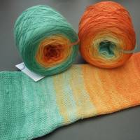 100% Schurwolle Merino extrafein Bobbel gefachter Farbverlauf Wolke 7 Oase 3-fädig Bild 1