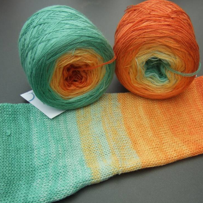 100% Schurwolle Merino extrafein Bobbel gefachter Farbverlauf Wolke 7 Oase 3-fädig