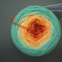 100% Schurwolle Merino extrafein Bobbel gefachter Farbverlauf Wolke 7 Oase 3-fädig Bild 2