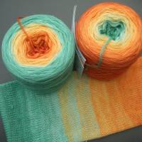 100% Schurwolle Merino extrafein Bobbel gefachter Farbverlauf Wolke 7 Oase 3-fädig Bild 4