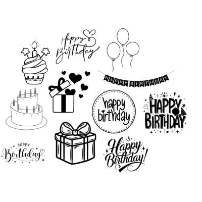 Happy Birthday Bundle PNG SVG Datei - Download Plotterdatei - svg png Datei - Geschenkidee Gift idea - Geburtstag Ballon