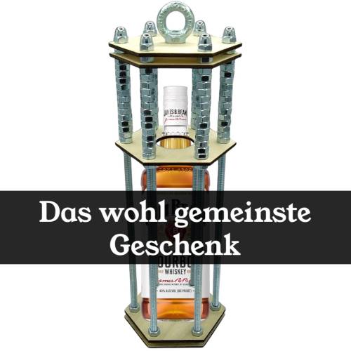 Flaschenkäfig Geschenk für Männer – Originelle Geschenkidee & Geschenkverpackung aus Holz