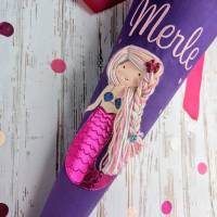Schultüte aus Stoff Meerjungfrau Nixe mit Flosse Bild 2