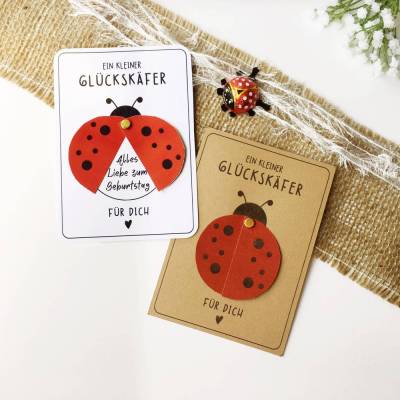 Druckvorlage Glückskäfer - Glücksbringer - ausdrucken - Grußkarte - Glückwunsch - Marienkäfer