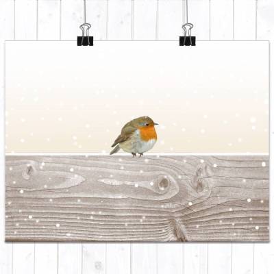 Rotkehlchen im Schnee – Fine Art Print für deine Wohnung