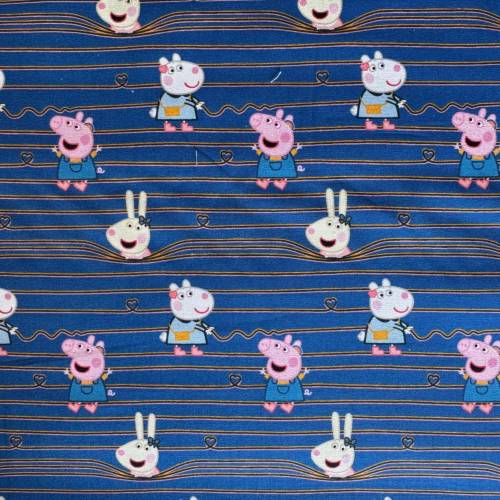 Baumwolle/Webware Peppa Wutz, Lizenzstoff