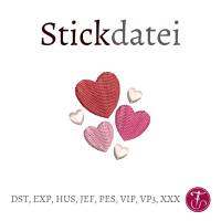 Stickdatei Herzen 4x4cm Bild 1