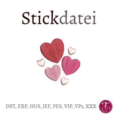 Stickdatei Herzen 4x4cm