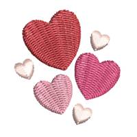 Stickdatei Herzen 4x4cm Bild 2