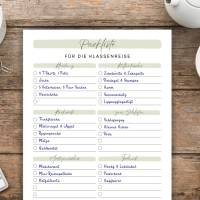 Packliste Klassenreise zum Ausdrucken (PDF) - 6-seitige Vorlage in 2 Farben, mit & ohne Kategorien Bild 2