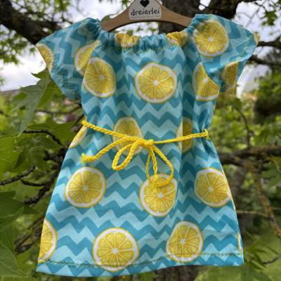 Puppenkleidung Sommerkleid Zitrone