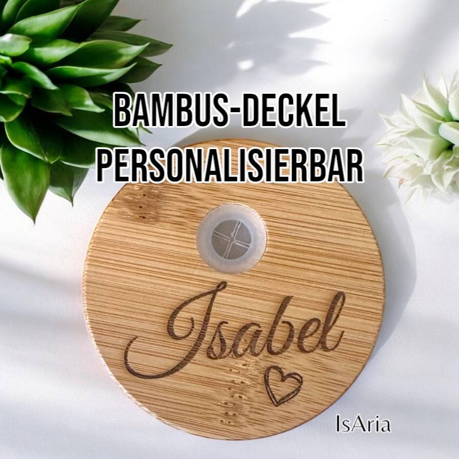 Yelolyio Glasbecher Mit Bambusdeckel - 473ml Inspirationsbecher Für Kaffee & Säfte