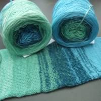 100% Schurwolle Merino extrafein Bobbel gefachter Farbverlauf Wolke 7 Bodensee 4-fädig Bild 1