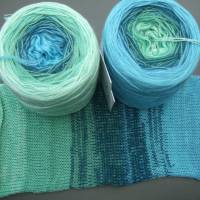 100% Schurwolle Merino extrafein Bobbel gefachter Farbverlauf Wolke 7 Bodensee 3-fädig Bild 4