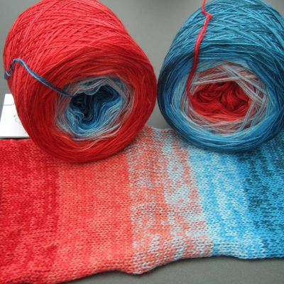 100% Schurwolle Merino extrafein Bobbel gefachter Farbverlauf Wolke 7 Koralle 4-fädig