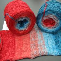100% Schurwolle Merino extrafein Bobbel gefachter Farbverlauf Wolke 7 Koralle 3-fädig Bild 1