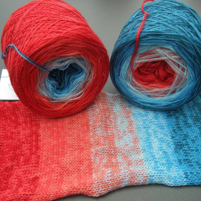 100% Schurwolle Merino extrafein Bobbel gefachter Farbverlauf Wolke 7 Koralle 3-fädig