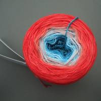 100% Schurwolle Merino extrafein Bobbel gefachter Farbverlauf Wolke 7 Koralle 3-fädig Bild 2