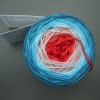 100% Schurwolle Merino extrafein Bobbel gefachter Farbverlauf Wolke 7 Koralle 3-fädig Bild 3