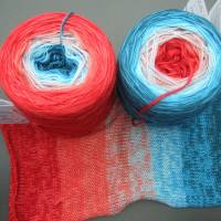 100% Schurwolle Merino extrafein Bobbel gefachter Farbverlauf Wolke 7 Koralle 3-fädig Bild 4
