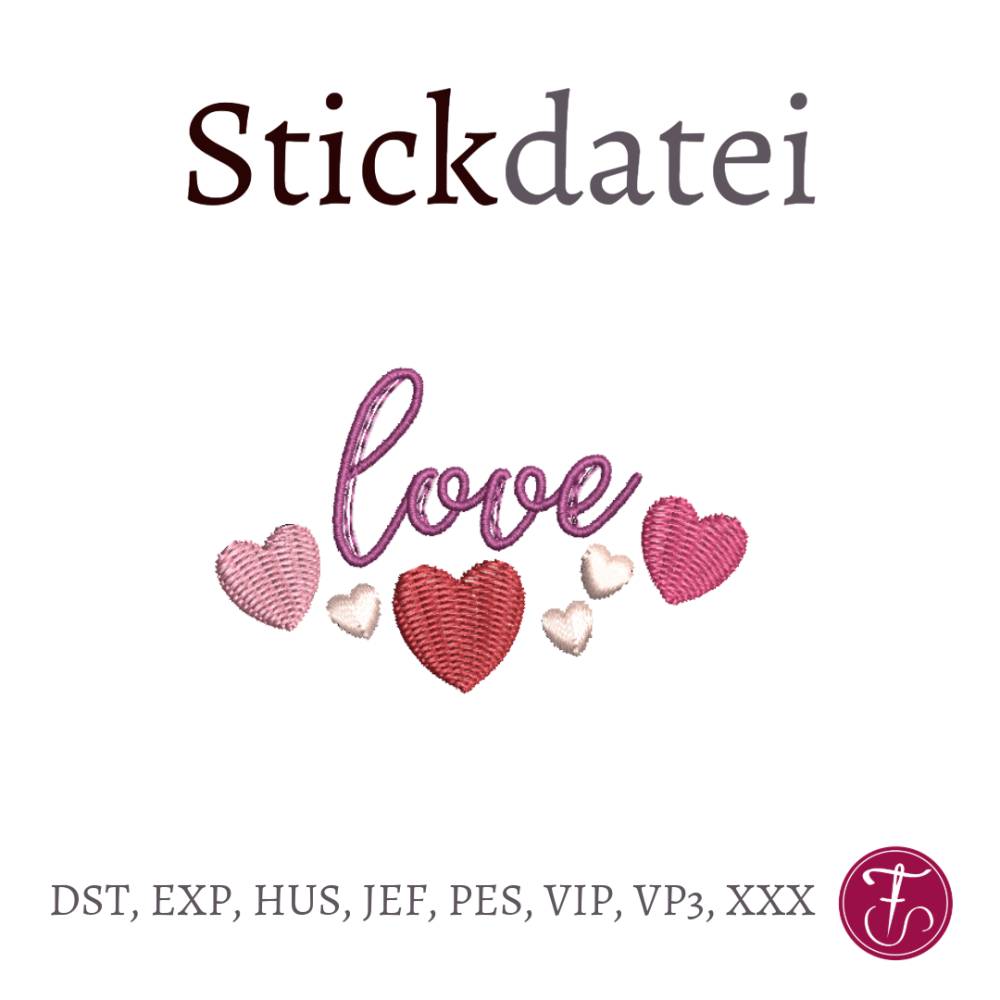 Stickdatei Herzen love Bild 1