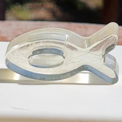 Einzigartige Ichthys aus Epoxidharz – Christliche Dekoration