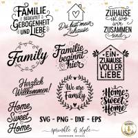 Plotterdatei Familie, Home svg, Haus Herz Liebe svg, Zuhause Schriftzug Sprüche, Cricut Silhouette Plotterdatei Zuhause, Bild 1