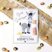 Druckvorlage Geldgeschenk Karte - Glückwunsch Geburtstag - ausdrucken - Happy Birthday - Goldesel - Geldscheisser Bild 2