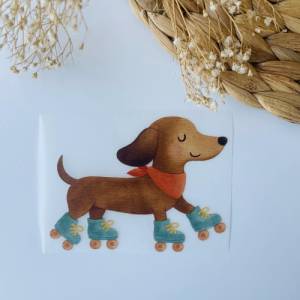 Bügelbild Hund | Bügelbild Dackel | Bügelbild Tiere |Bügelbilder Kinder | Bügelbild Mädchen | Bügelpatch | Bügelbilder J Bild 1