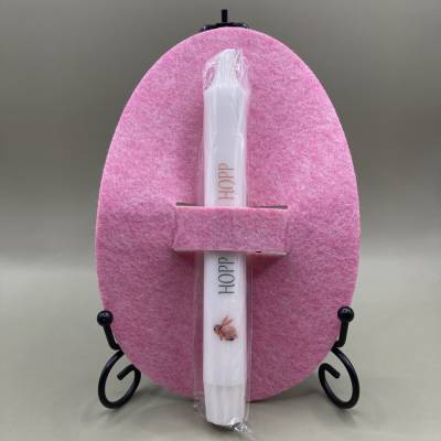 Geschenkset Ostern - Filzei mit Kerze - Hopp Hopp Hopp