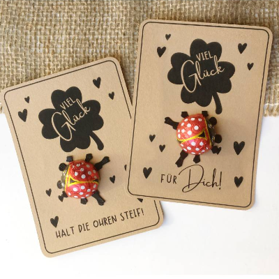 Druckvorlage viel Glück - kleiner Glücksbringer - selber ausdrucken - Mitbringsel - Glückwunsch - Geschenkidee - Prüfung