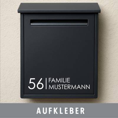 Briefkasten Aufkleber personalisiert | Zeitloser Stil Familie Name Hausnummer | verschiedene Größen