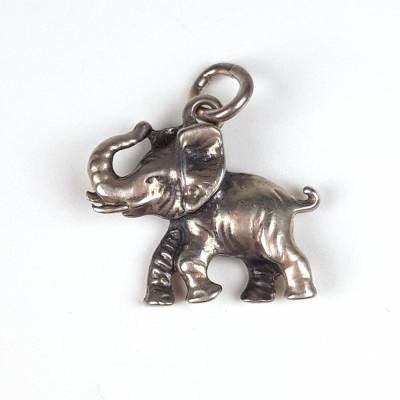 Vintage Silberanhänger  Charm-Anhänger – Elefant – 835 Silber