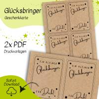 Druckvorlage kleiner Glücksbringer viel Glück selber ausdrucken Mitbringsel Kleinigkeit Gratuliere Geschenkidee Neujahr Bild 2