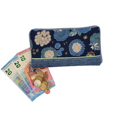 große geräumige Geldbörse aus Canvas und Jeans
