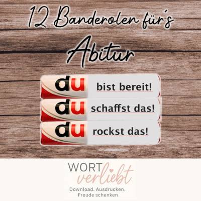 Duplo-Banderolen - Motivation fürs Abitur / Prüfungen - 12 motivierende Botschaften zum Ausdrucken | LastMinuteGeschenk 