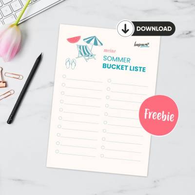 Sommer Bucket Liste  - Download zum Ausdrucken