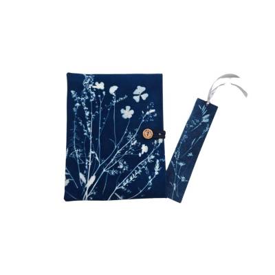 Schutzhülle für Bücher, Planer oder Journale mit Blaudruck