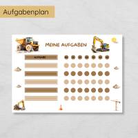 Baustelle Wochen Aufgabenplan und Belohnungsplan für Kinder zum Ausdrucken, PDF Jungs Routineplan Bild 3