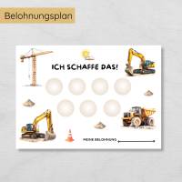 Baustelle Wochen Aufgabenplan und Belohnungsplan für Kinder zum Ausdrucken, PDF Jungs Routineplan Bild 4