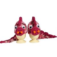 Eierwärmer *Drachen Rot* 2er Set gehäkelt Kawaii Bild 2