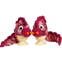 Eierwärmer *Drachen Rot* 2er Set gehäkelt Kawaii Bild 5