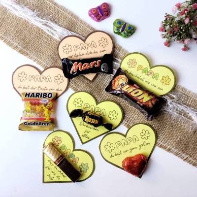 Druckvorlage Vatertag - 12 Karten zum Ausmalen - Vatertagskarte - Herzen - Geschenkkarte - zum ausdrucken - Ausmalbild 