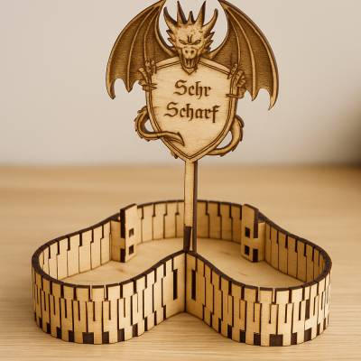 Gewürzständer „Sehr Scharf“ – Drachen-Design als digitale Laser-Cut-Vorlage (SVG, DXF, XCS, PNG + Anleitung)