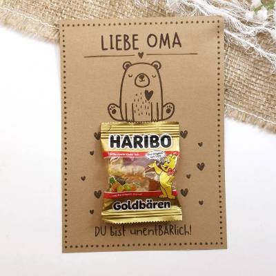 Druckvorlage Karte Geburtstag - Oma - unentbärlich - Großmama - Bär-  Glückwunsch - Geschenkkarte