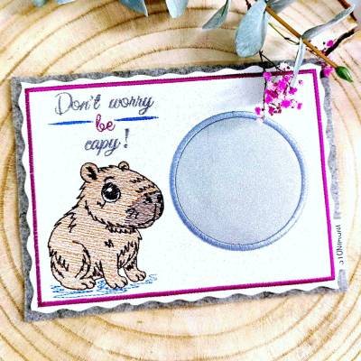 Stickdatei Set Cabbibara – Scribble Capybara inkl. ITH MugRug ab 10x10 cm