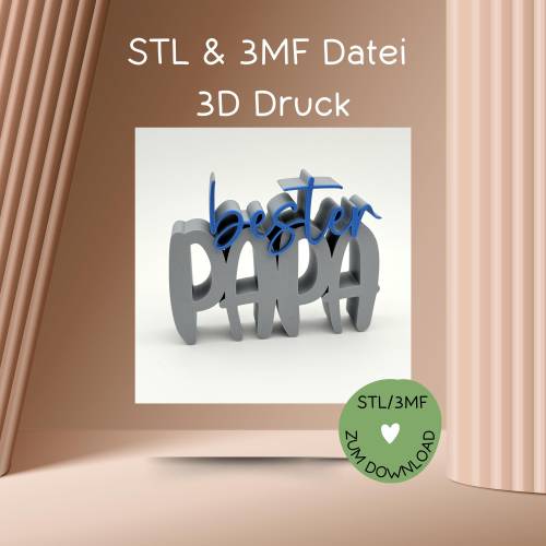 Digitale Datei, 3D-Druckdatei, STL bzw. 3MF, Schriftzug 