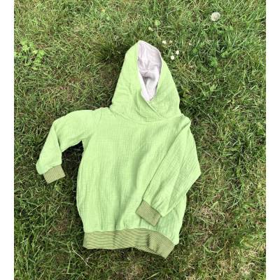 Musselin Hoodie Gr.80/86 Kiwigrün