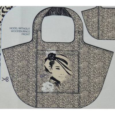 ♕ Canvas Panel Lady in Black Shopper Wendetasche 150 x 150 cm ♕
